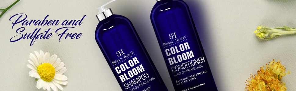botanic hearth color bloom shampoo conditioner set safe natural paraben free hydrate nourish damaged