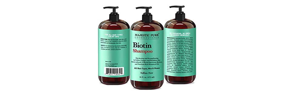 Majestic Pure Natural Organic Biotin Shampoo