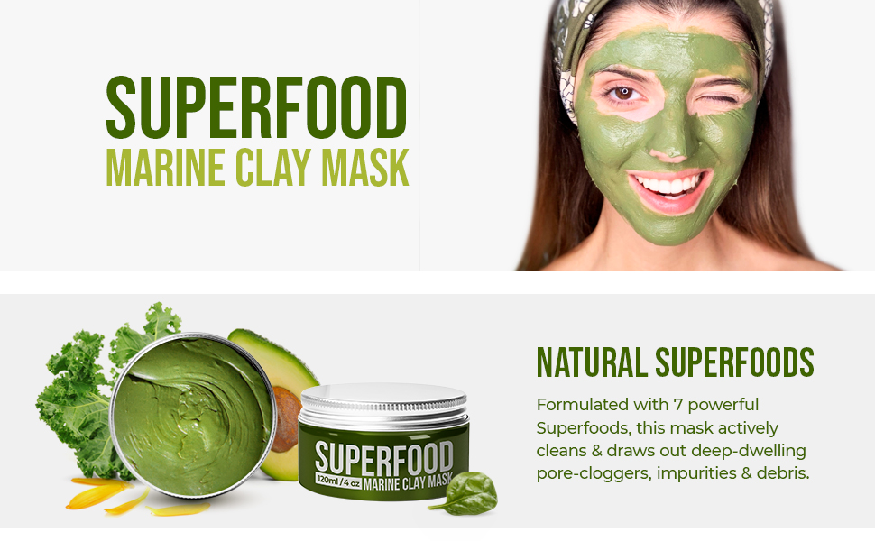 superfood marine clay mask detox natural vegan brightens nourish hydrate