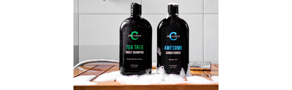 challenger tea tree shampoo and conditioner shelf