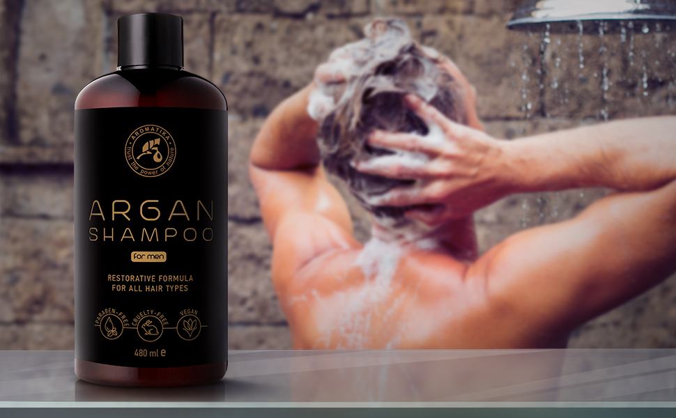 Argan Oil Shampoo for Men 480ml with Natural Argan Oil & Herbal Extracts for All Hair Types  Special