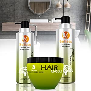 A photo of​ ​our ​morrocan oil hair products and split end repair