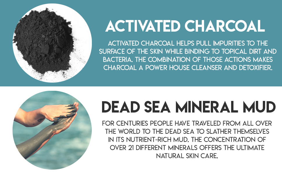 Activated Charcoal and dead sea mineral mud from Israel