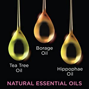 tea tree oil, hipophae oil, borage oil