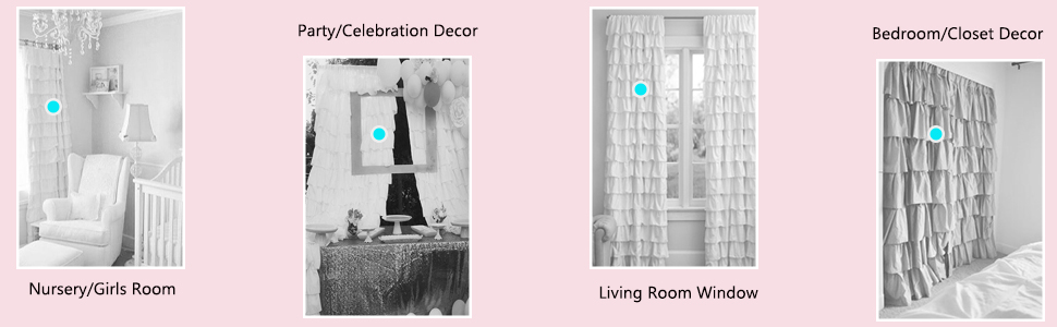 pink ruffle curtain for girls bedroom closet curtain nursery curtain