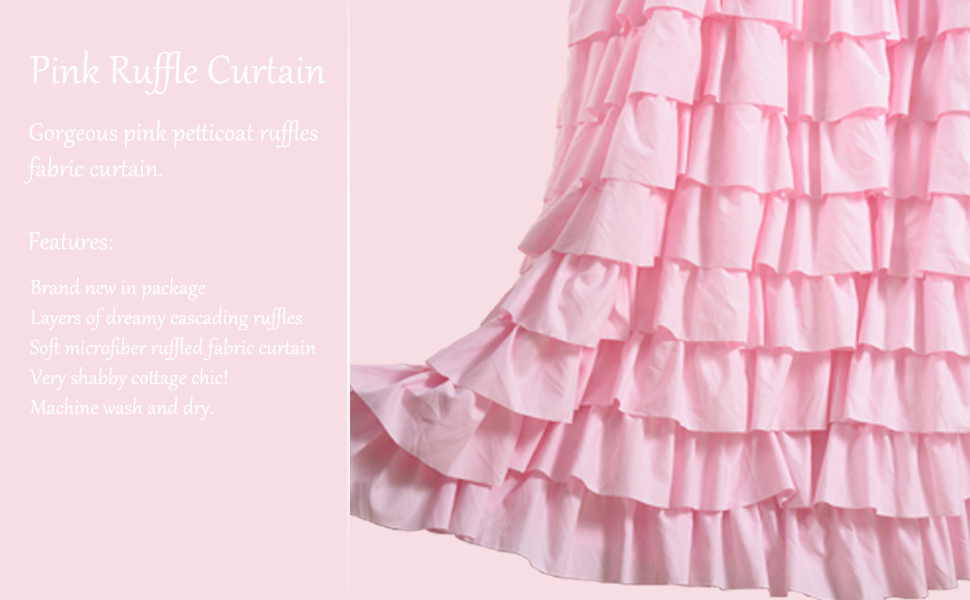 pink ruffle curtain shabby chic ruffle curtain farmhouse ruffle curtain