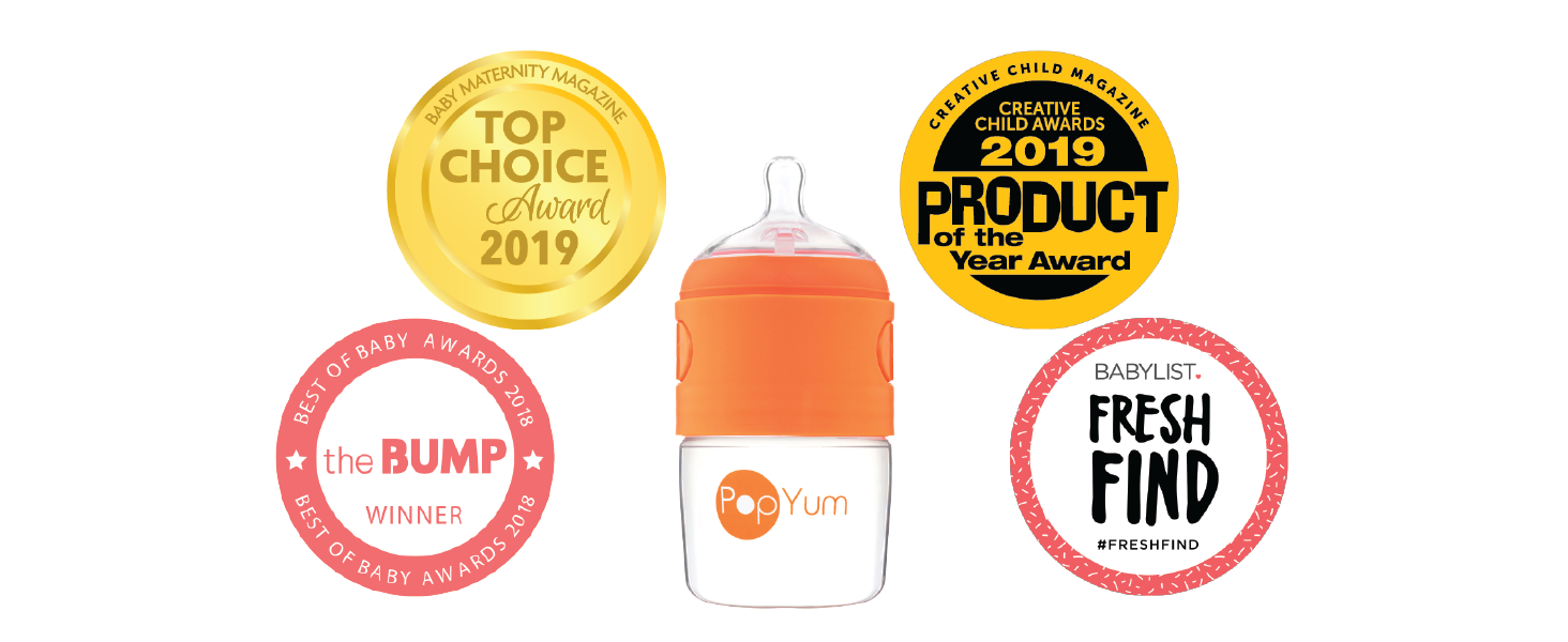 PopYum 9 oz 5 ounce Anti-Colic Formula Making Mixing Dispenser Baby Bottles Award Best Better