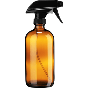16oz Amber Glass Spray Bottle with Durable Black Spray Nozzle - BPA Free and Lead Free - Mist Stream