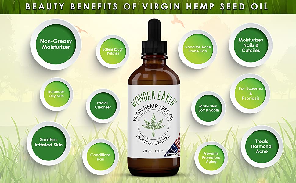 Wonder Earth Virgin Hemp Seed Oil USDA Organic Certified Benefits