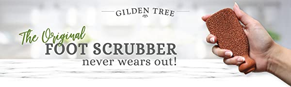 gilden tree original foot scurbber never wears out scrub pumus callous shower file calose scraper