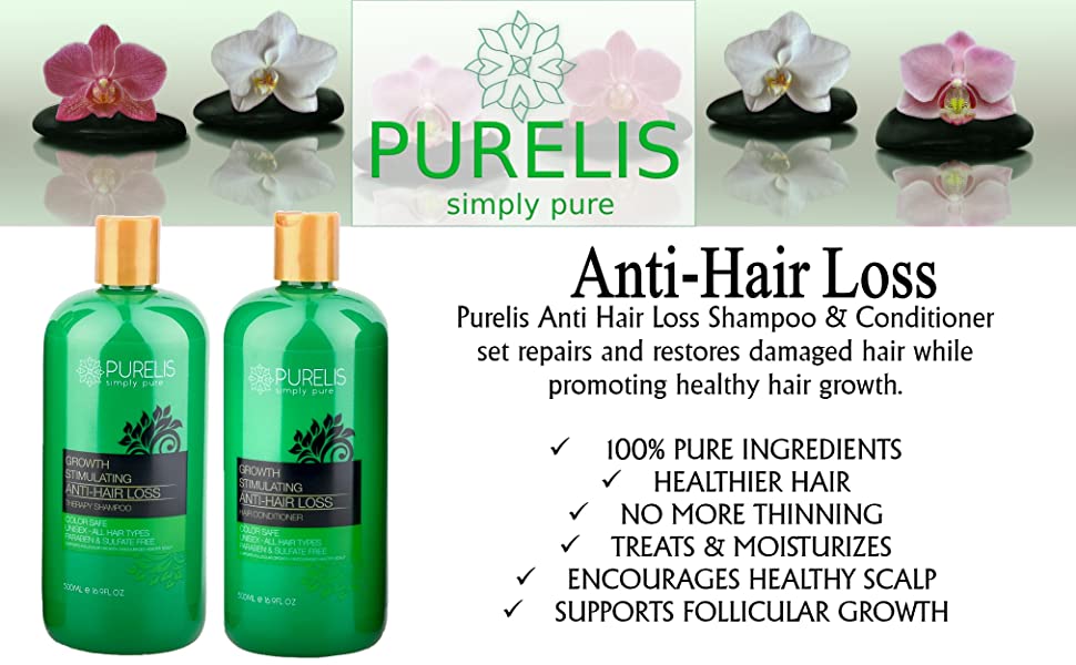 Purelis Anti Hair Loss Shampoo & Conditioner set repairs and restores damaged hair