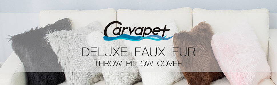 Faux fur throw pillow cover case set
