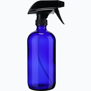 16oz Blue Glass Spray Bottle with Durable Black Spray Nozzle - BPA Free and Lead Free