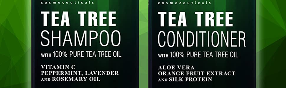 Botanic hearth tea tree essential oil shampoo conditioner set organic natural dandruff dry scalp top
