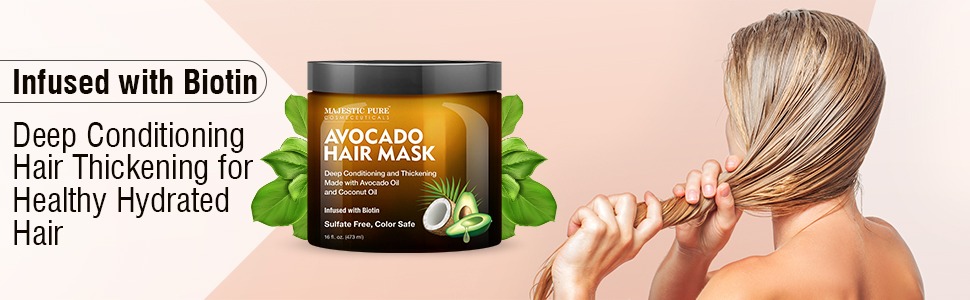 majestic pure avocado hair mask masque deep conditioner healthy scalp natural sulfate parabens free