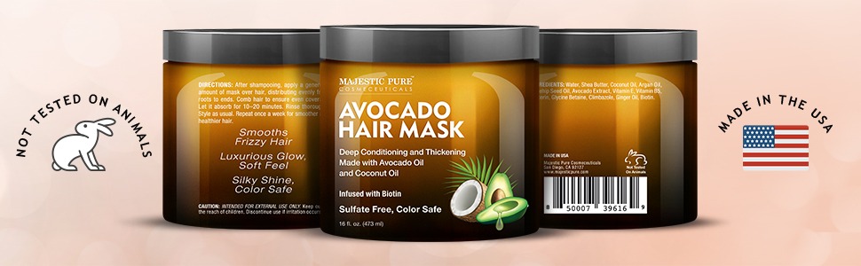 majestic pure avocado hair mask masque deep conditioner healthy scalp natural sulfate parabens free