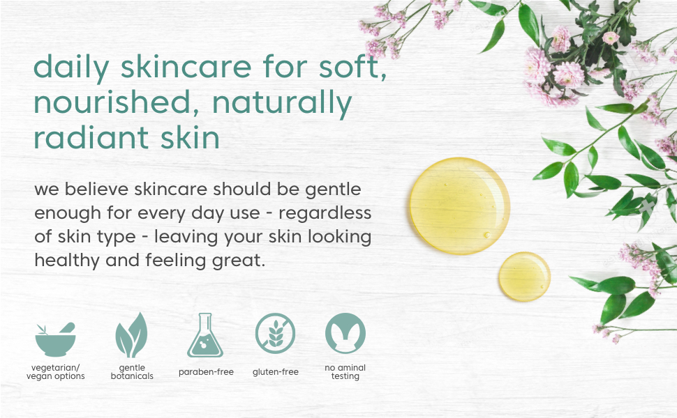 daily skincare, nourish, radiant skin, gentle, skin type, healthy skin, vegan