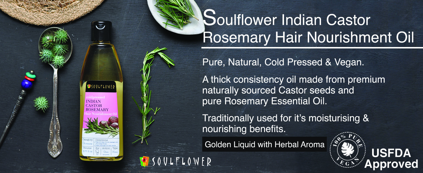 soulflower castor rosemary hair nourishment oil