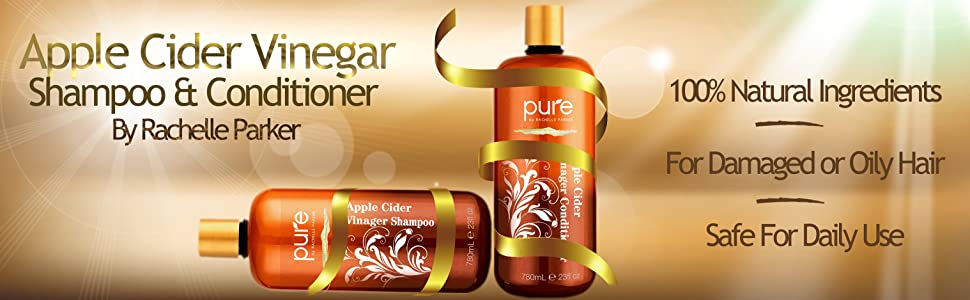 100% natural ingredients, safe for daily use, for damaged or oily hair, apple cider vinegar shampoo