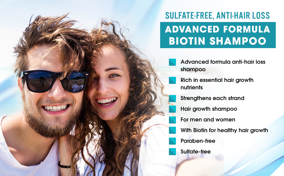 Sulfate-Free, Anti-Hair Loss Shiny Leaf Advanced Formula Biotin Shampoo