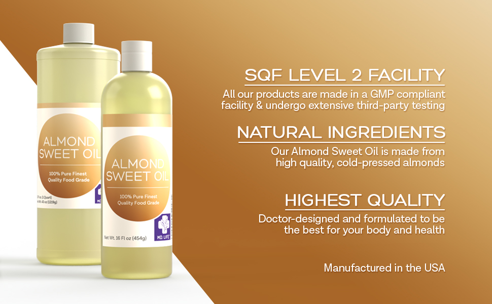 sweet almond oil carrier oil cold pressed pure natural body massage oil for essential oils