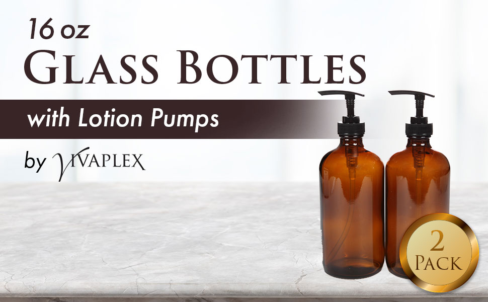 16oz Glass lotion pump bottles