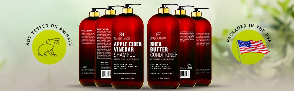 botanic hearth apple cider vinegar shampoo shea butter conditioner natural salfate paraben free best