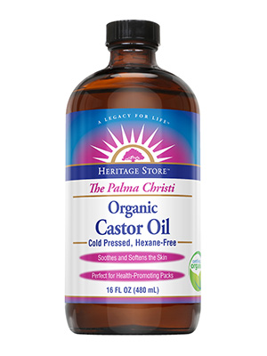 Heritage Store Organic Castor Oil Cold Pressed for Hair Skin Bold Lashes & Brows Hexane Free 16oz