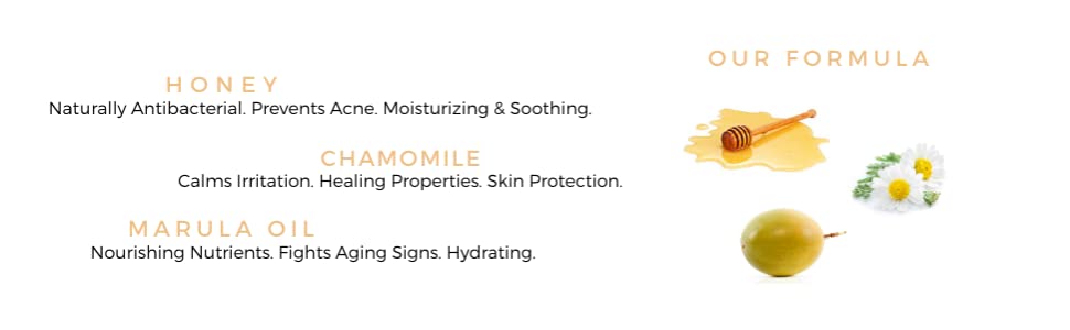 Honey Chamomile ,marula oil nourish oil fight hydrate antibacterial acne soothing honeysuckle skin