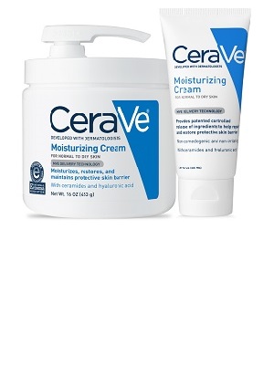 CeraVe Moisturizing Cream Combo Pack | Contains 16 Ounce with Pump and 1.89 Ounce Travel Size
