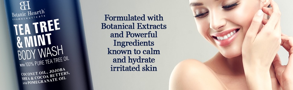 botanic hearth tea tree essential oil mint face wash liquid foam gentle natural organic cleanse top