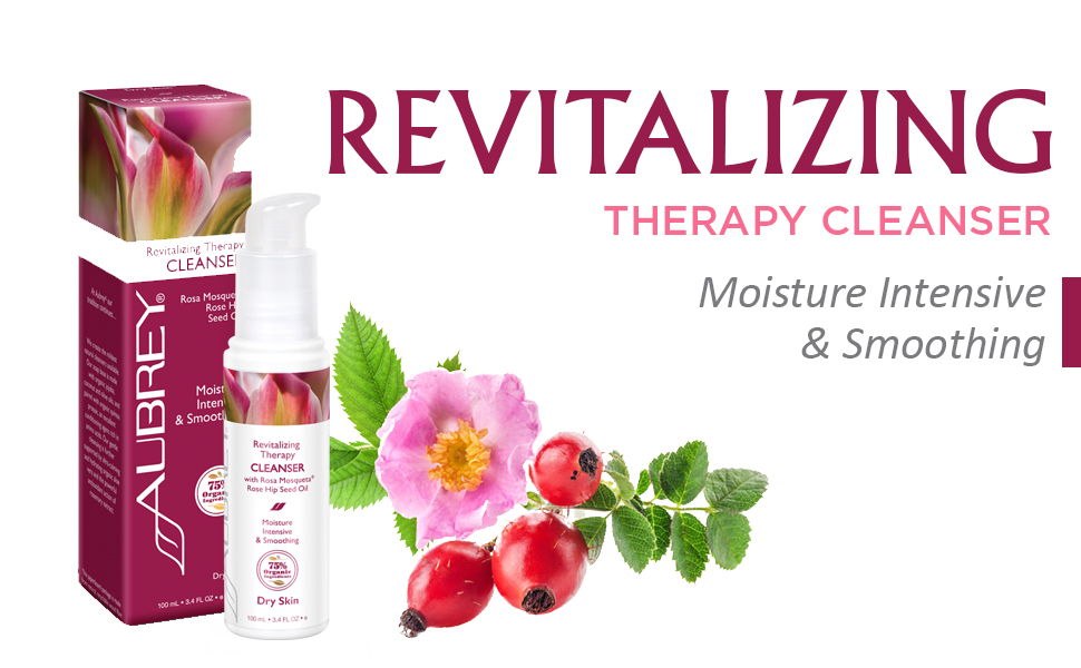 Aubrey Revitalizing Therapy Facial Cleanser Hydrates Smoothes & Nourishes Dry Skin RoseHip Oil 3.4oz