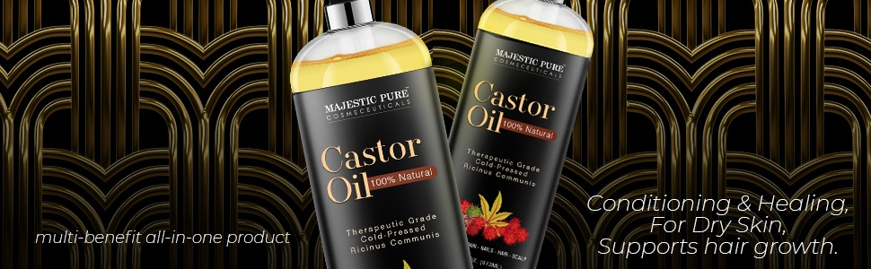 majestic pure castor oil 100% natural organic premium massage hair skin massage best top carrier oil