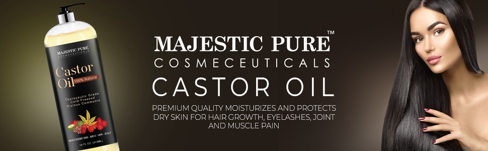 majestic pure castor oil 100% natural organic premium massage hair skin massage best top carrier oil