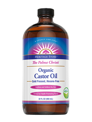 Heritage Store Organic Castor Oil Cold Pressed for Hair & Skin Bold Lashes & Brows Hexane Free 32oz