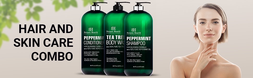 botanic hearth peppermint shampoo hair conditioner tea tree essential oil body wash natural best top