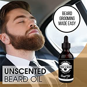 Grow A Beard Oil 2oz- Unscented Organic Argan & Jojoba  Vegan Friendly For All Beards