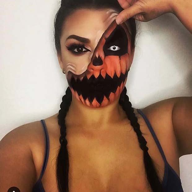 sexy pumpkin halloween makeup ideas