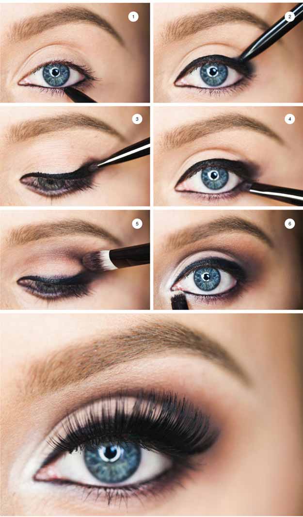 brown hair blue eye makeup ideas