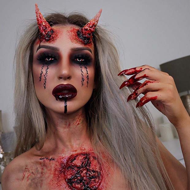 scary demon halloween makeup ideas