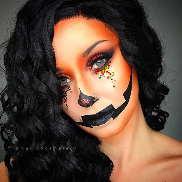 sexy pumpkin halloween makeup ideas