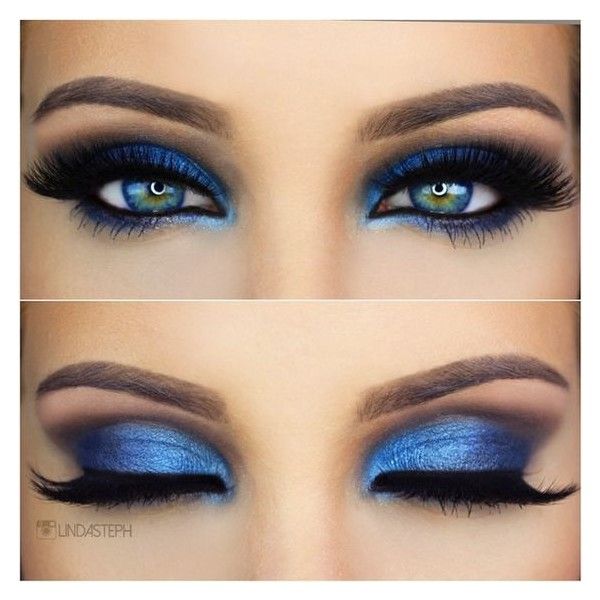 prom makeup ideas for royal blue dress