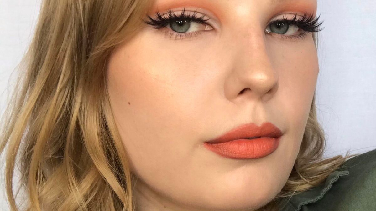 Orange monochromatic cut fold, fall makeup.  Tutorial in the comments✌🏼