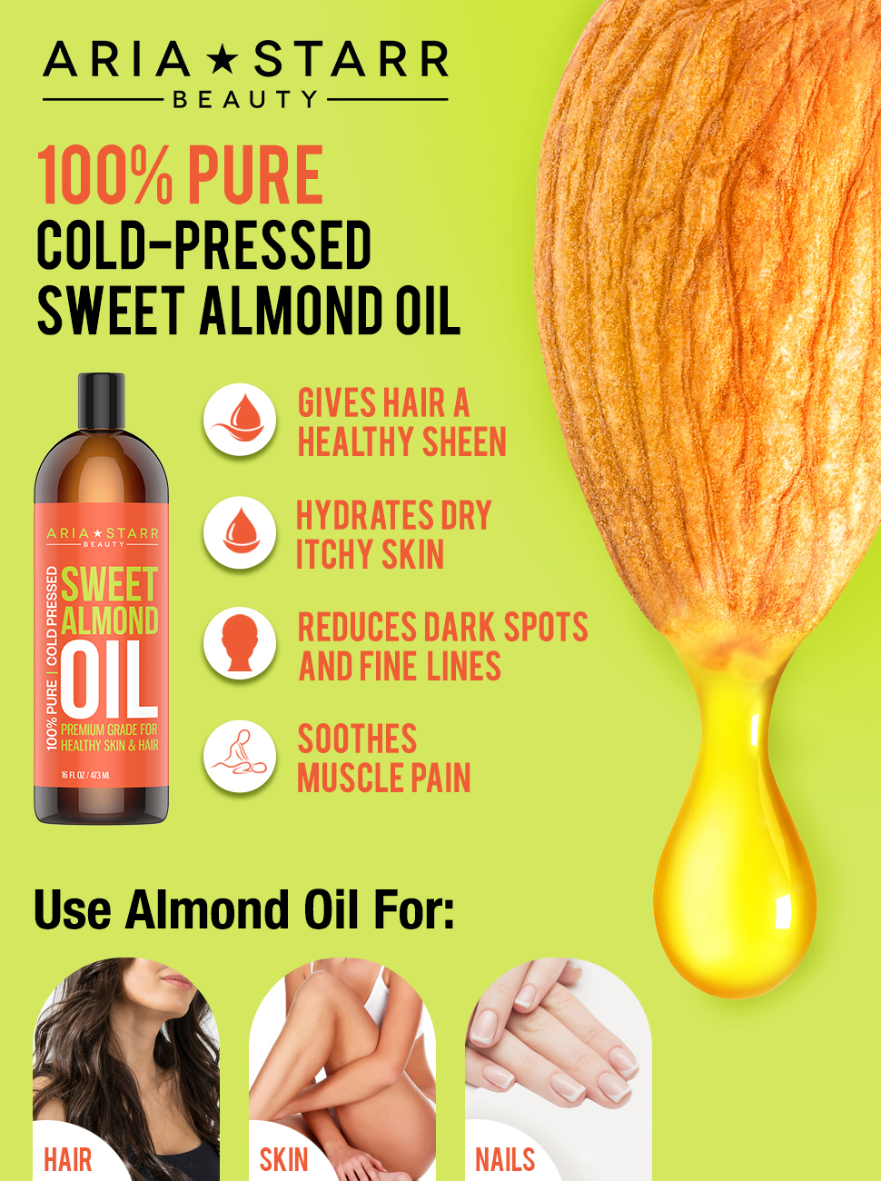 Aria Starr Cold-Pressed Almond Oil