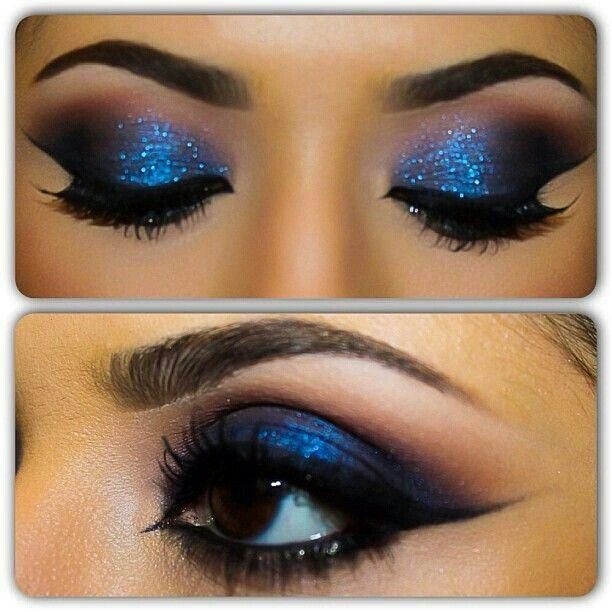 prom makeup ideas for royal blue dress.