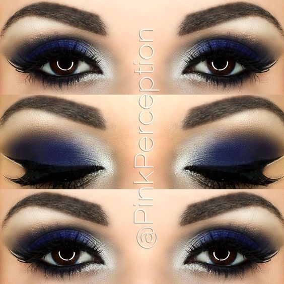 eyeshadow ideas for navy blue dress