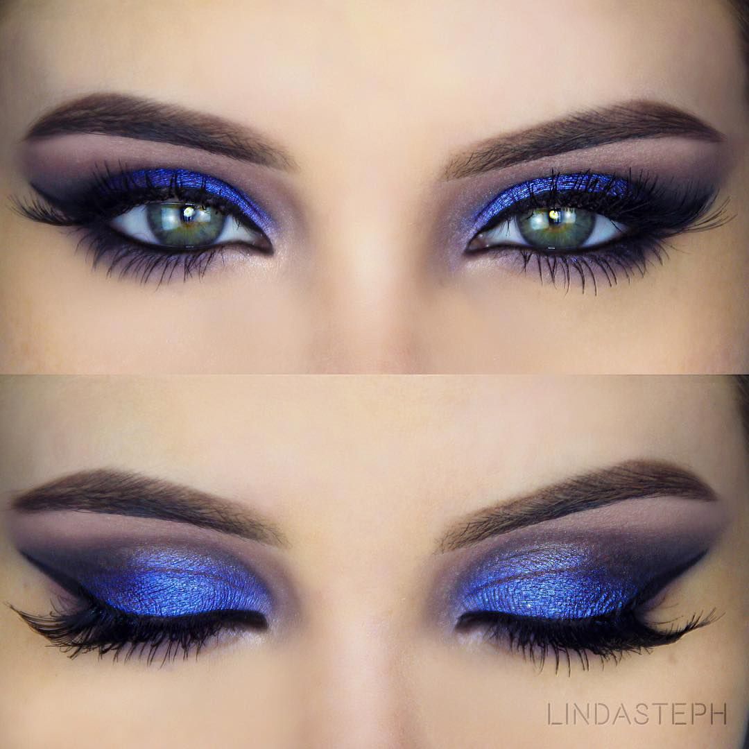 Instagram Blue makeup, Blue dress makeup, Blue eye makeup.