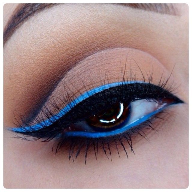 blue eyeliner makeup ideas