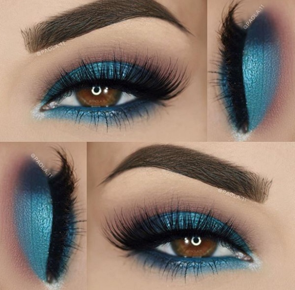 eyeshadow ideas for navy blue dress