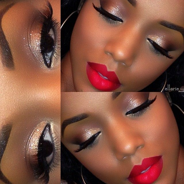 makeup ideas for red and black dress